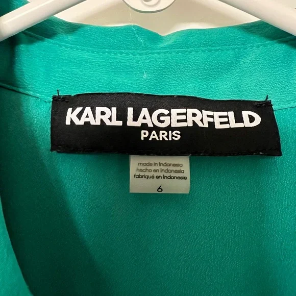 Karl Lagerfeld Vibrant Green Long Sleeve Dress- NWOT - Picture 8 of 8